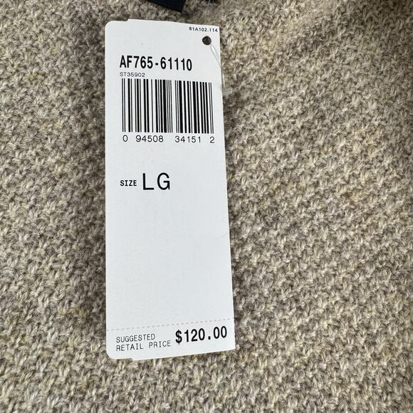 Pendleton Shetland Wool Full Zip Sweater Jacket L Shetland Wool Beige Knit NWT - Picture 10 of 16